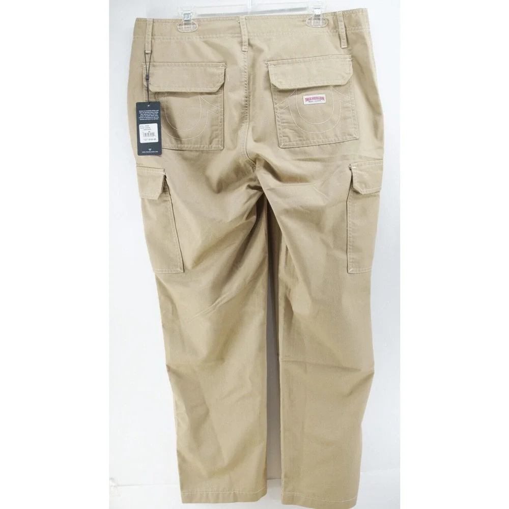 True Religion Travertine Khaki Cargo‎ Pants Men's Size 38x32 NWT